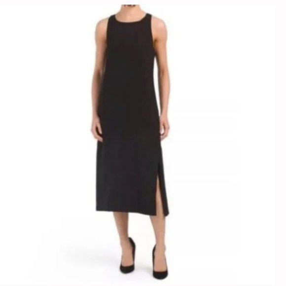 THEORY Black Caidyn Elevate Crepe Dress - Picture 1 of 4